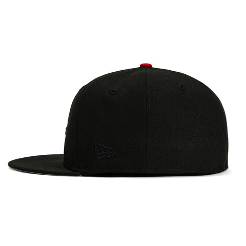 New Era 59Fifty Los Angeles Kings Logo Patch Crown Hat - Black, Metallic Gold, Red