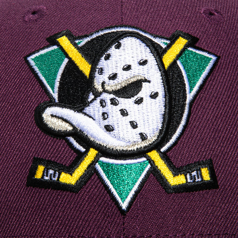 New Era 59Fifty Anaheim Ducks 30th Anniversary Patch Hat - Maroon, Black