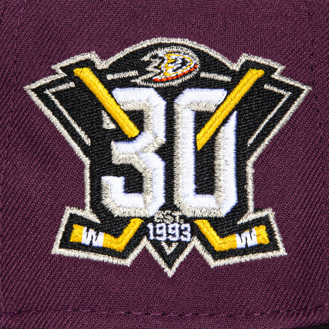 New Era 59Fifty Anaheim Ducks 30th Anniversary Patch Hat - Maroon, Black