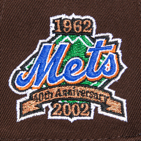 New Era 59Fifty New York Mets 40th Anniversary Patch Hat - Brown