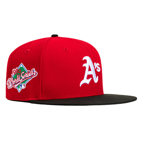 New Era 59Fifty Oakland Athletics 1989 World Series Patch Hat - Red, Black