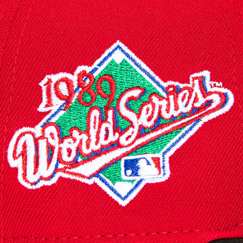 New Era 59Fifty Oakland Athletics 1989 World Series Patch Hat - Red, Black