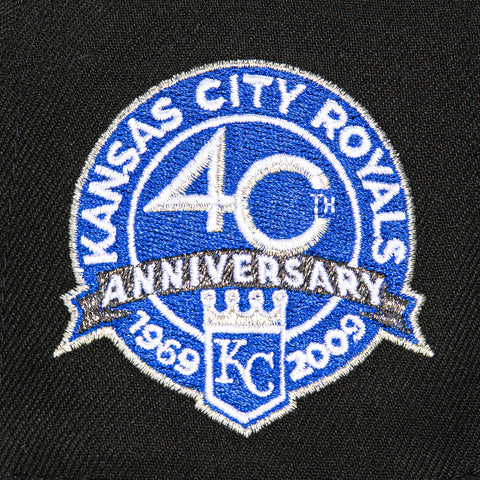 New Era 59Fifty Flight Pack Kansas City Royals 40th Anniversary Patch Script Hat - Black, Royal