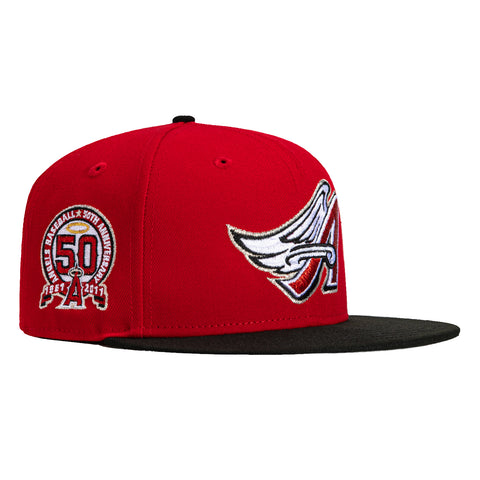 New Era 59Fifty Los Angeles Angels 50th Anniversary Patch Hat - Red, Black