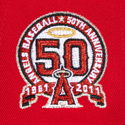 New Era 59Fifty Los Angeles Angels 50th Anniversary Patch Hat - Red, Black