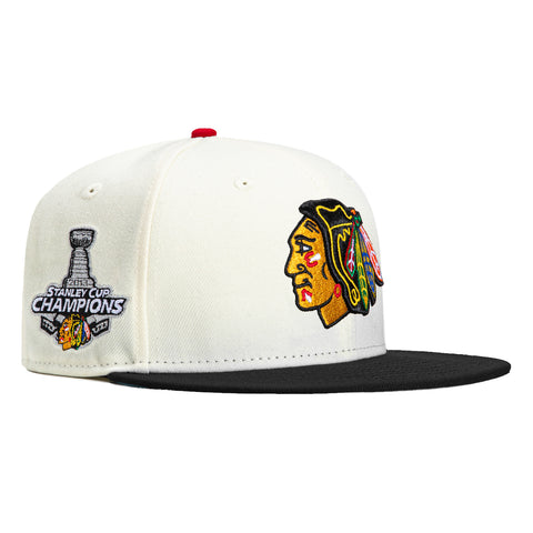 New Era 59Fifty Chicago Blackhawks 2013 Stanley Cup Champions Patch Hat - White, Black