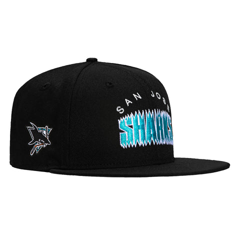 New Era 59Fifty San Jose Sharks Logo Patch Word Hat - Black, Teal