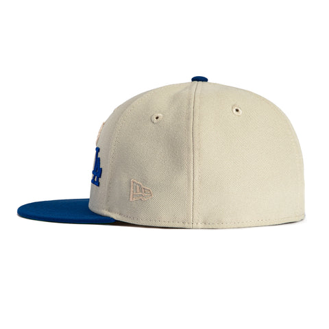 New Era 59Fifty Flawless Script Los Angeles Dodgers 50th Anniversary Patch Hat - Stone, Royal