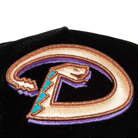 New Era 9Forty A-Frame Velvet Arizona Diamondbacks Inaugural Patch Snapback D Hat - Black