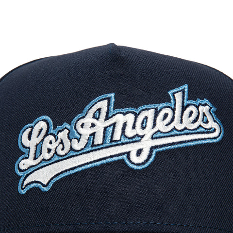 New Era 9Fifty A-Frame Los Angeles Dodgers 2024 World Series Champions Patch Snapback Script Hat - Navy