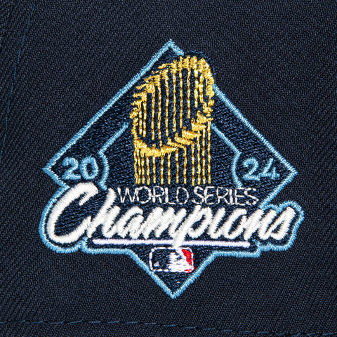 New Era 9Fifty A-Frame Los Angeles Dodgers 2024 World Series Champions Patch Snapback Script Hat - Navy