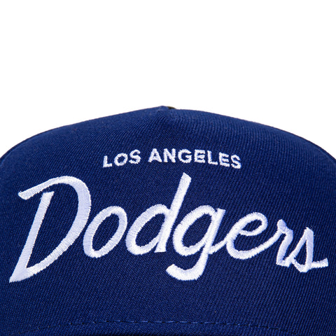 New Era 9Forty A-Frame Los Angeles Dodgers 2024 World Series Champions Patch Snapback Script Hat - Royal, Black