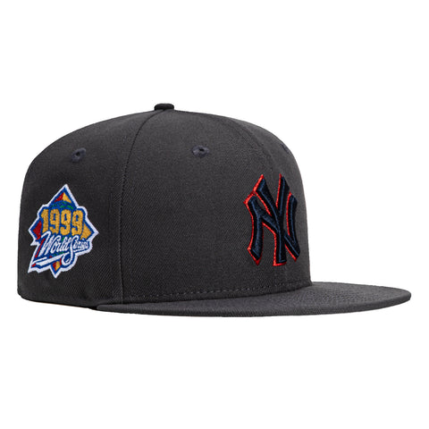 New Era 59Fifty New York Yankees 1999 World Series Patch Hat - Graphite, Navy, Red