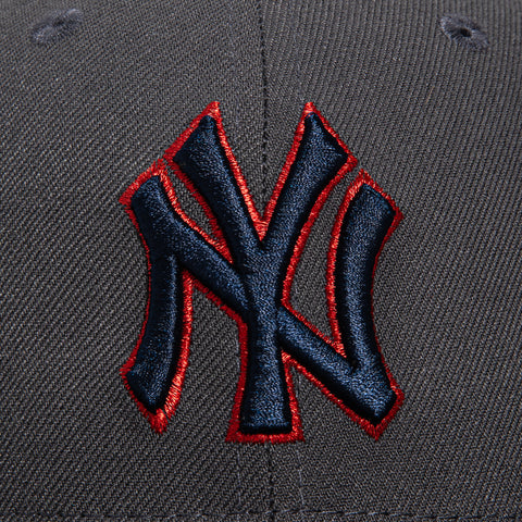 New Era 59Fifty New York Yankees 1999 World Series Patch Hat - Graphite, Navy, Red