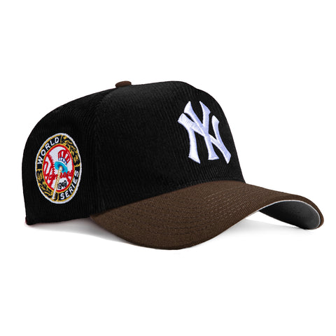 New Era 9Forty A-Frame Cord Crown New York Yankees 1949 World Series Patch Snapback Hat - Black, Brown