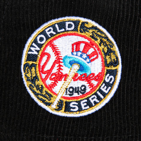 New Era 9Forty A-Frame Cord Crown New York Yankees 1949 World Series Patch Snapback Hat - Black, Brown