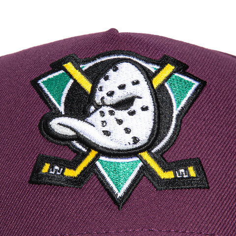 New Era 9Forty A-Frame Anaheim Ducks 30th Anniversary Patch Snapback Hat - Maroon, Black