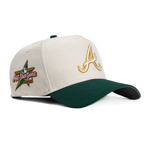 New Era 9Forty A-Frame Atlanta Braves 2025 All Star Game Patch Snapback Hat - Stone, Green