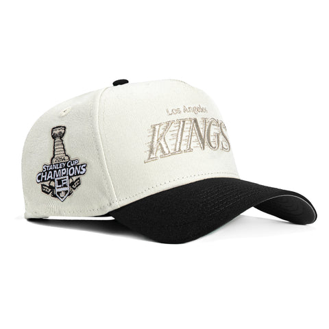 New Era 9Forty A-Frame Los Angeles Kings 2014 Stanley Cup Champions Patch Snapback Word Hat - White, Black