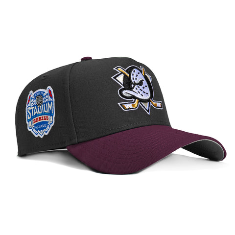 New Era 9Forty A-Frame Anaheim Ducks 2014 Stadium Series Patch Snapback Hat - Graphite, Maroon