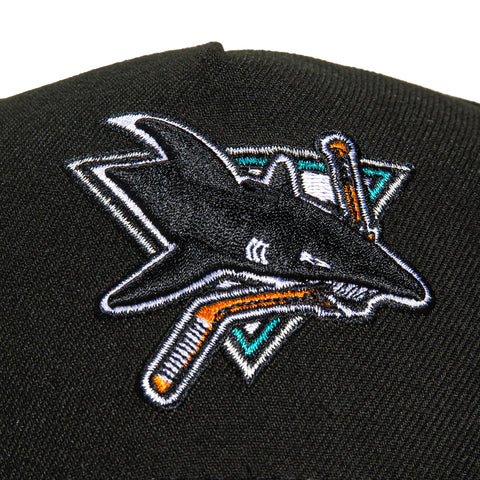 New Era 9Forty A-Frame San Jose Sharks 25th Anniversary Patch Snapback Hat - Black