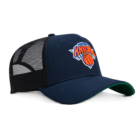 New Era 9Forty A-Frame New York Knicks Snapback Trucker Hat - Navy