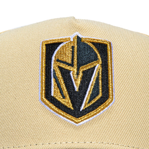 New Era 9Forty A-Frame Vegas Golden Knights 2024 Winter Classic Patch Snapback Hat - Tan, Black