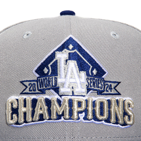 New Era 9Fifty A-Frame Los Angeles Dodgers 2024 World Series Champions Snapback Hat - Grey, Royal