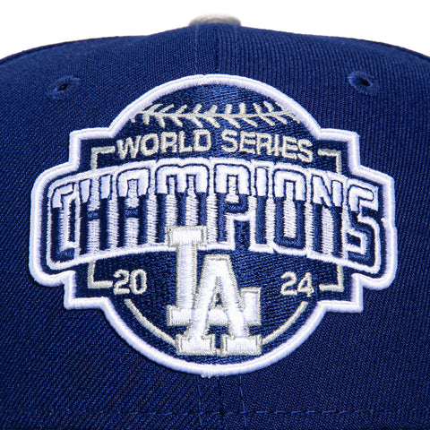 New Era 59Fifty Los Angeles Dodgers 2024 World Series Champions Logo Hat - Royal, Grey