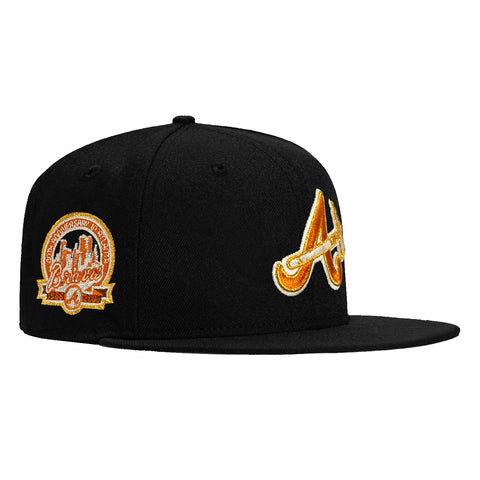 New Era 59Fifty Prehistoric Pack Atlanta Braves 40th Anniversary Patch Alternate Hat - Black, Metallic Copper, Metallic Silver