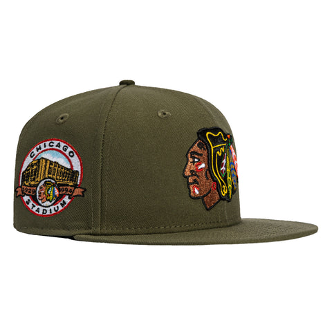 New Era 59Fifty Chicago Blackhawks Chicago Stadium Patch Hat - Olive