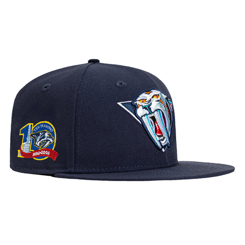 New Era 59Fifty Nashville Predators 10th Anniversary Patch Hat - Light Navy