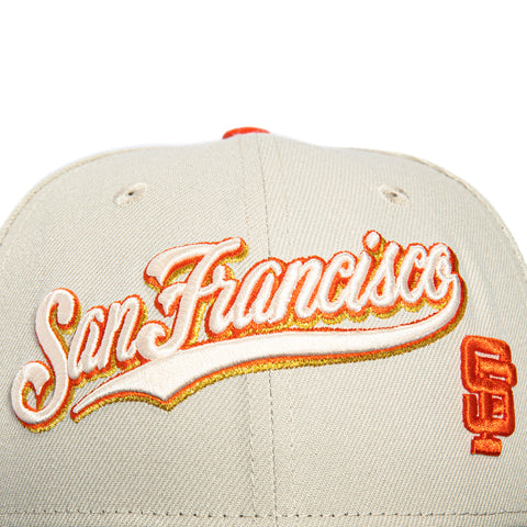 New Era 59Fifty Flawless Script San Francisco Giants 25th Anniversary Patch Hat - Stone, Black