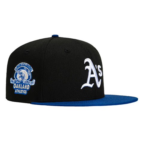 New Era 59Fifty Oakland Athletics 100th Anniversary Stadium Patch Hat - Black, Royal