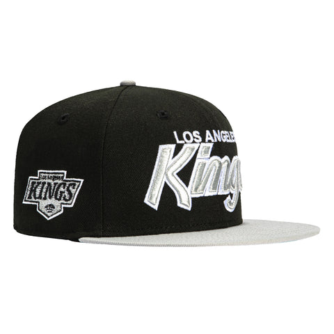 New Era 59Fifty Los Angeles Kings Logo Patch Script Hat - Black, Grey