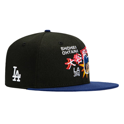 New Era 59Fifty Los Angeles Dodgers Logo Patch Ohtani Anime Hat - Black, Royal