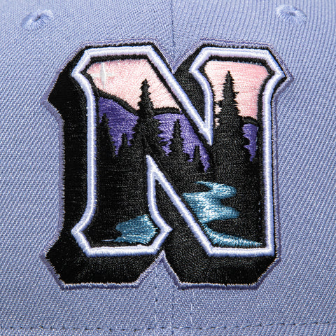 New Era 59Fifty Northwest Arkansas Naturals Raised Royal Patch Hat - Lavender, Black