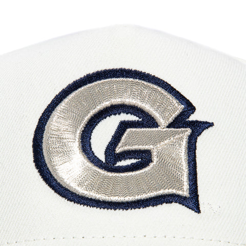 New Era 9Forty A-Frame Georgetown Hoyas 1984 Champions Patch Snapback Hat - White, Navy