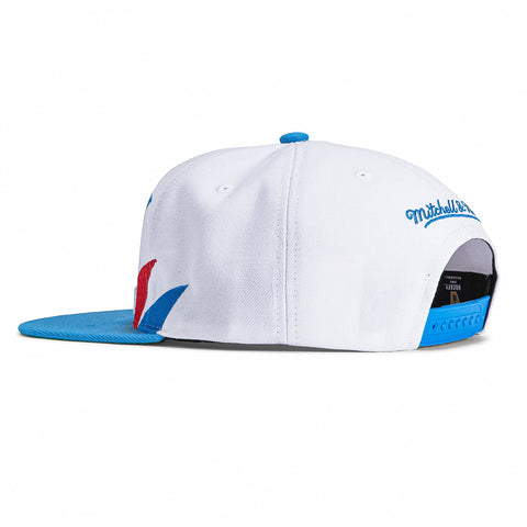 Mitchell & Ness Sharktooth Quebec Nordiques Snapback Hat - White, Light Blue