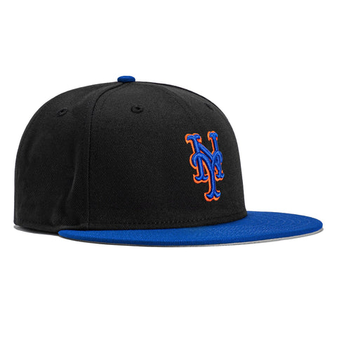 New York Baseball Hat Black Light Royal Blue Cooperstown AC New Era 59FIFTY Fitted Black | Light Royal Blue / Royal | Orangeade / 7 1/4