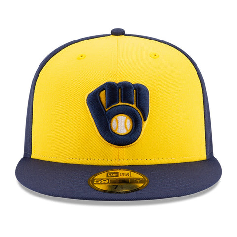 New Era 59FIFTY Milwaukee Brewers City Connect Patch Brew Crew Hat - Green, Red, Metallic Silver Green/Brown / 7 1/4