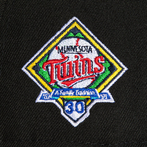 New Era 59Fifty Black Dome Minnesota Twins 30th Anniversary Patch M Hat - Black