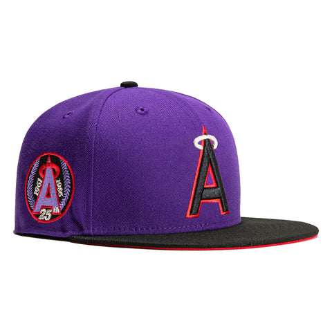 New Era 59FIFTY T-Dot Los Angeles Angels 25th Anniversary Patch Hat - Purple, Black, Red Purple/Black/Red / 7 5/8