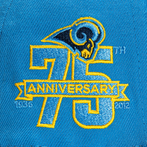 New Era 59FIFTY Uni Los Angeles Rams 75th Anniversary Patch Hat - Light Blue, Gold Light Blue/Gold / 7 3/4