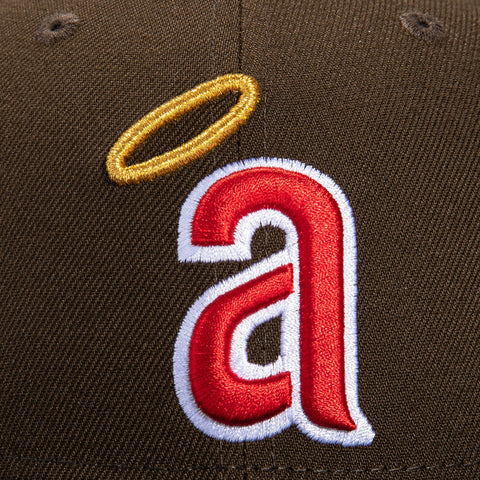 New Era Los Angeles Angels 25th Anniversary Patch Fitted Hat Gold/Brown