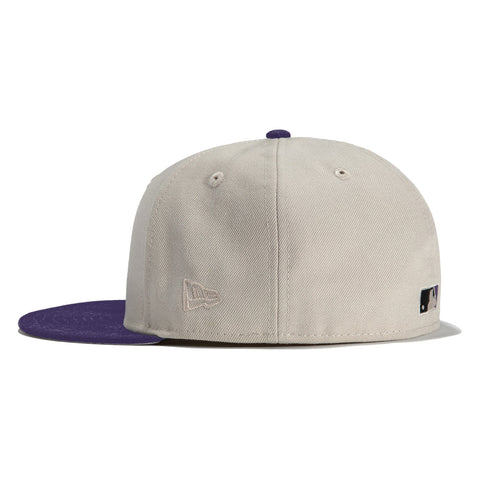 New Era 59Fifty Vegas Dome Baltimore Ravens Retro Script Hat- Tan, Pur – Hat  Club