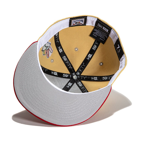 New Era 59FIFTY Jae Tips Forever San Francisco Giants Battle of The Bay Patch Hat- Tan, Red Tan/Red / 6 7/8