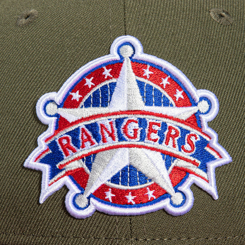 New Era 59Fifty Earthtone Texas Rangers 50th Anniversary Patch Logo Ha
