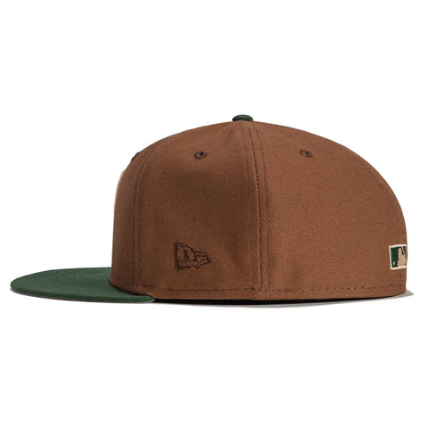 New Era Dodgers Brown DuckCanvas Pink UV Side Patch 59FIFTY Fitted Hat 7  1/8 NEW