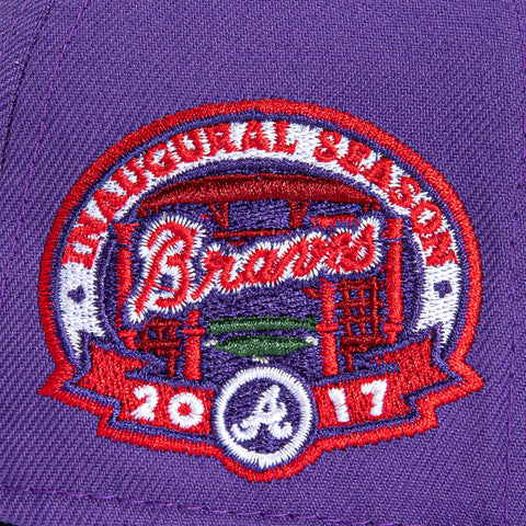 New Era 59FIFTY Boxing Legends Atlanta Braves 2017 Inaugural Season Patch Hat - Purple Purple / 7 3/8